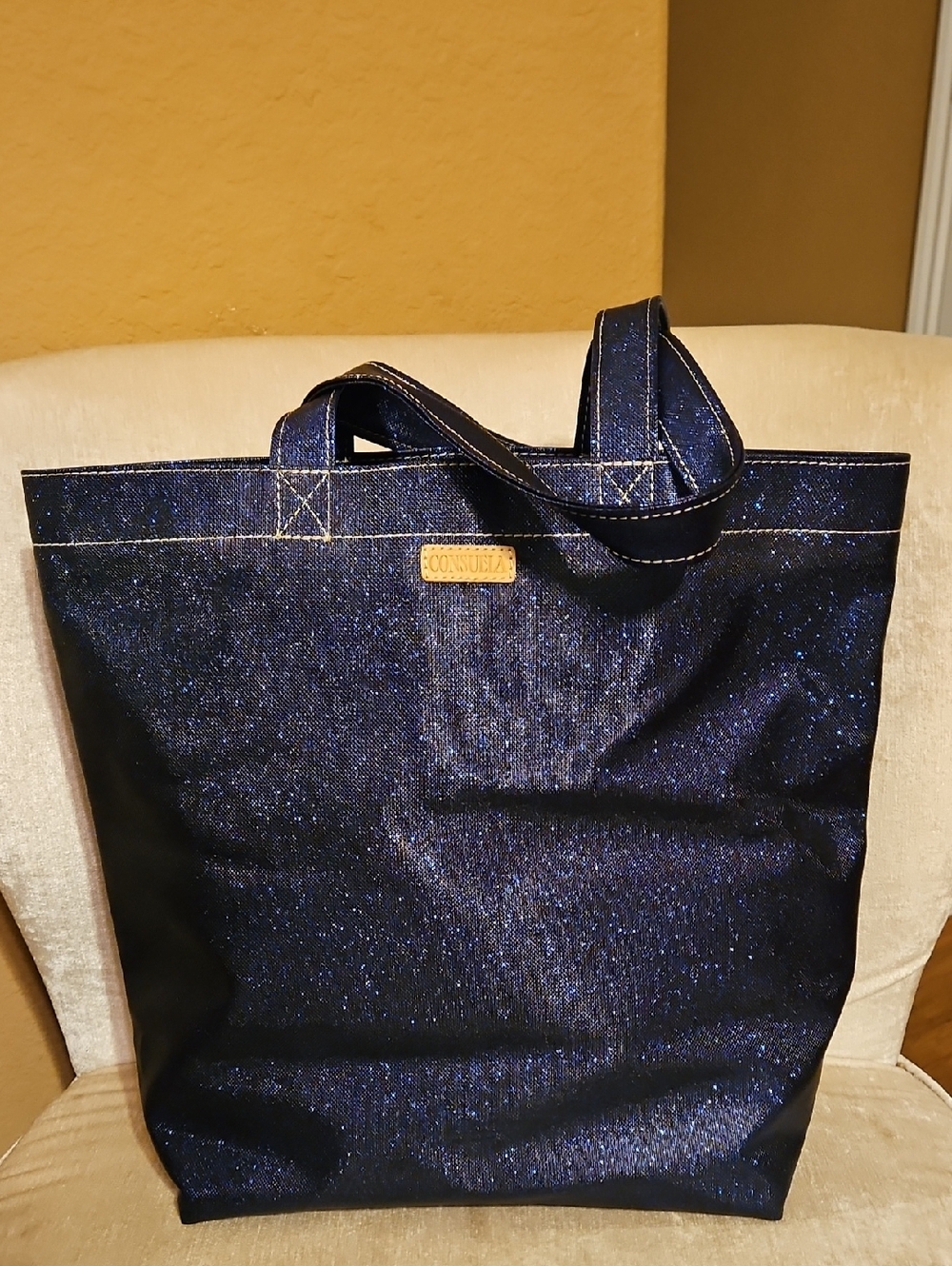 Consuela Starlite Large Travel Navy Glitter  Tote
